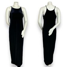 Vestido de noite vintage preto veludo veludo feminino maxi sem mangas formatura anos 90 comprar usado  Enviando para Brazil