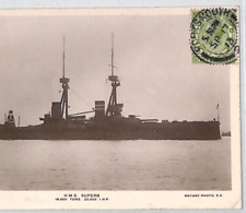 Usado, Cartão postal GB NAVAL *HMS SOBERBO* foto real KGV View Side 1913 Portsmouth CDS PF29 comprar usado  Enviando para Brazil