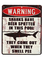 Blechschild warning sharks gebraucht kaufen  Fehmarn