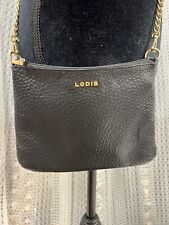 Lodis Handbag Black Pebble Leather Chain Strap Purse Shoulder Bag 7 x 9, used for sale  Shipping to South Africa