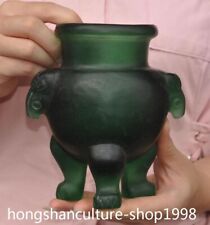 Cabeza de oveja tallada cristal verde cultura Hongshan de 6"" recipiente de vino taza de copa segunda mano  Embacar hacia Argentina