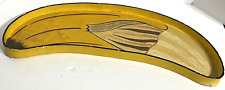 BANANA Peeling Shape Vintage Yellow Wood Table Fruit Server Tray Decorative for sale  Shipping to South Africa