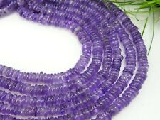 16 Inch Strand Natural Amethyst Smooth Tyre Coin Button Shape Beads 5 MM Approx for sale  Shipping to South Africa