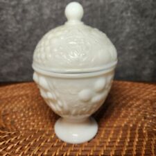 🔥 Vintage Avon White Milk Glass Pedestal Compote Candy Dish With Lid Flowers for sale  Shipping to South Africa