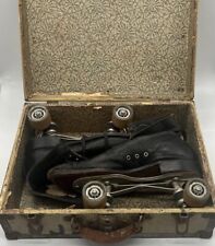 Patins masculinos vintage de couro preto bota rolo caixa original Chicago EUA comprar usado  Enviando para Brazil