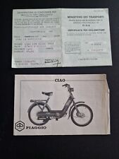 Certificato ciclomotore piaggi usato  Ivrea
