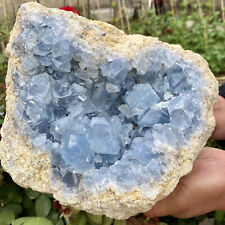 Hermoso espécimen mineral cueva de cristal azul celeste natural de 18,18 lb segunda mano  Embacar hacia Argentina