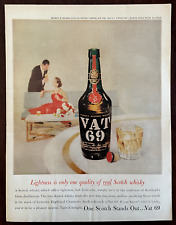 1961 VAT 69 Vintage Print Ad Blended Scotch Whisky Bottle, used for sale  Shipping to South Africa