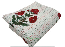 Colcha Kantha floral bloco de mão indiano, cobertor de algodão tamanho King comprar usado  Enviando para Brazil