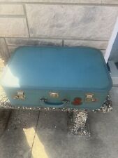 Vintage 1960s Luggage,  Blue Hard Shell Suitcase, midsize 21”X 13 3/4” X 6 1/2” for sale  Shipping to South Africa