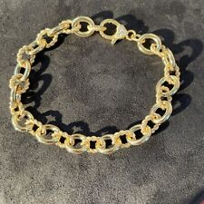 Judith Ripka Fancy Rolo Link Bracelet, 18k Gold Clad, 8” NEW!, used for sale  Shipping to South Africa