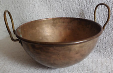 Vintage/Antique Solid Copper Bowl Raised Handles Candy Cooking Pot 9" Diameter, used for sale  Shipping to South Africa