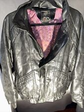 Vintage Pervin Alta Moda Italian Black Leather Biker Jacket Size Medium, used for sale  Shipping to South Africa