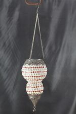 Gran lámpara colgante de vidrio estilo marroquí - vidrio grueso con diseño de metal, usado segunda mano  Embacar hacia Argentina