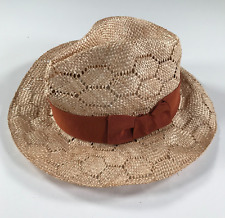 Stetson Straw Hat Size 7 1/8 R Heat Wave Roadrunner Brown Wrap Knot Tie for sale  Shipping to South Africa
