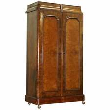 STUNNING VICTORIAN COLLINGE'S BURR WALNUT DOUBLE WARDROBE WITH DRAWERS CUPBOARD for sale  Shipping to South Africa