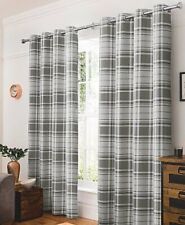 Grey checked curtains for sale  LONDON