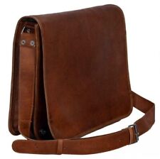 Men's Large Messenger Brown Vintage Leather Shoulder Satchel 15" Laptop Bag NEW for sale  Shipping to South Africa
