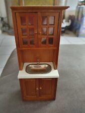 Dollhouse Miniature Walnut Sink Cabinet w/ White Countertop, used for sale  Shipping to South Africa