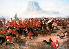 Battle of Isandlwana Canvas Wall Art Poster Print Zulu Rorkes Drift War Scene for sale  HEREFORD