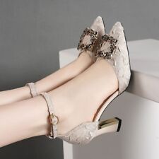 Used, Women Heels Bling Buckle Pointed Toe Stilito Heel Elegant High-heeled Sandals for sale  Shipping to South Africa
