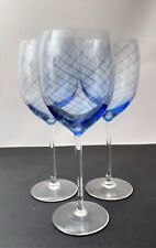 Copas de vino sopladas Blue Swirl/Draped Smyers (3) firmadas 1981, 1982, 1983 segunda mano  Embacar hacia Argentina