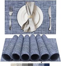Placemats Set of 6, Woven Vinyl Placemats, Washable & Durable Table Placemats for sale  Shipping to South Africa