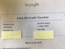 Buyagift voucher 246.00 for sale  FROME