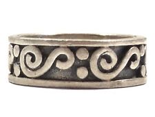 Used, Vintage Lovely Unisex Scroll Design Sterling Silver Ring Band Sz 5.75 -5.0 grams for sale  Shipping to South Africa