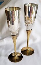 2 brass champagne flutes for sale  Broken Arrow