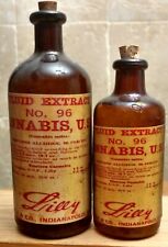 Vintage Medicine Hand Crafted Bottle, 2 Cannabis,Bottles are Real, Label Copied for sale  Shipping to South Africa