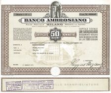 1972 certificato azionario usato  Italia