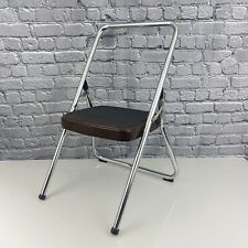 Silla plegable vintage Cosco Step taburete marrón metal cromado 1 paso segunda mano  Embacar hacia Argentina