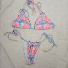 Luli Fama SouthBeach Vacay Bikini sz Large Top sz Small Bottoms Wavy Bikini Swim, used for sale  Shipping to South Africa