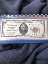Usado, Moneda Nacional de $20 Minneapolis Minnesota Serie 1929 segunda mano  Embacar hacia Argentina