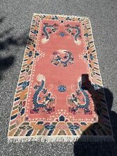 Early To Mid 1900s Chinese Tibetian Rug With Vibrant Colors Waves And Dragons  for sale  Shipping to South Africa