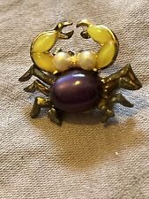 Crab Pin Brooch Pearls Legrandite & Purple Moonstone & Gold for sale  Shipping to South Africa