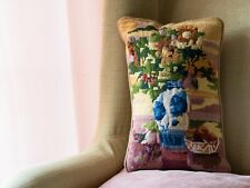 blue needlepoint pillow for sale  Vienna