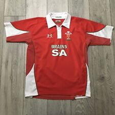 Under Amour Wales Rugby Shirt Large Mens Red WRU Rugby Union Brains SA, used for sale  Shipping to South Africa