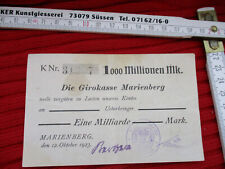 Münzen Papiergeld Deutschland Sachsen-Marienberg Inflation-Eine Milliarde-1923  gebraucht kaufen  Mannheim