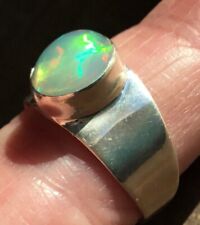 Natural Ethiopian Opal Gemstone 925 Sterling Silver Ring Mother's Day Jewelry for sale  Shipping to South Africa