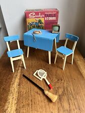 RARE Vintage Sindy 1969 Blue Folding Leaf Table & Chairs Box Pedigree Furniture for sale  Shipping to South Africa