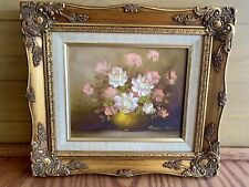 Vintage Original Oil painting Signed Robert Cox Beautifully Framed Pink Flowers for sale  Shipping to South Africa