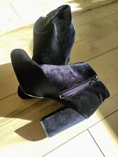 New Look Velvet Black Block Heeled Ankle Boots for sale  Shipping to South Africa
