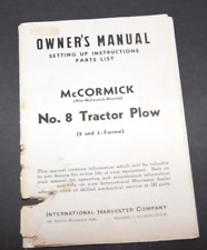 McCormick No. de colección 8 manuales de instrucciones de arado de tractor (2/3 surco) segunda mano  Embacar hacia Argentina