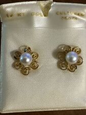 14k pearl salt earrings water for sale  Fredericksburg