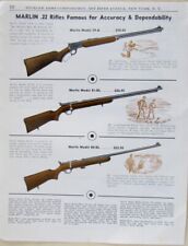 Vintage 1949 MARLIN 22 Calibre Parafuso Rifle Arma Impressão Anúncio comprar usado  Enviando para Brazil
