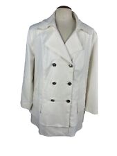 Calvin Klein Women’s White Trench Coat Size Medium Buttons Logo Designer for sale  Shipping to South Africa