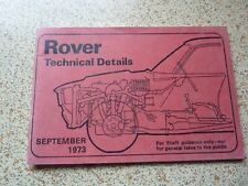 Rover technical details for sale  ILKESTON
