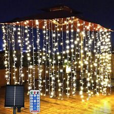 Outdoor Solar Curtain Fairy String Lights Hanging Gazebo Patio Window Garden for sale  Shipping to South Africa